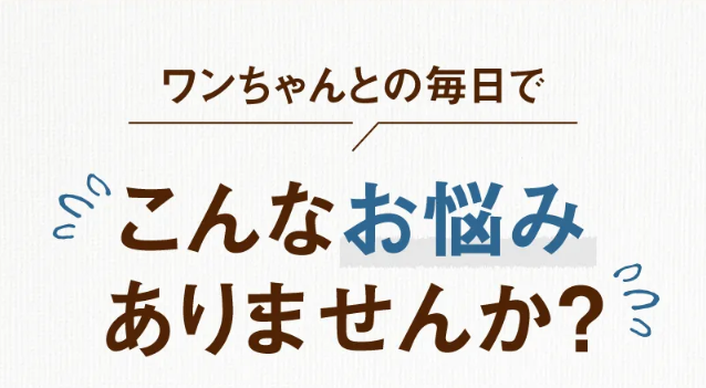 ワンちゃんとの毎日でこんなお悩みありませんか？