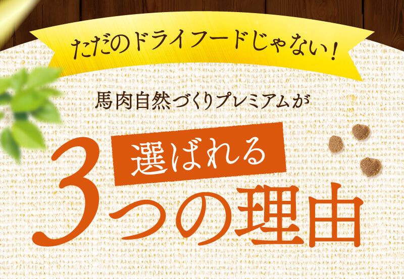 ただのドライフードじゃない！馬肉自然づくりプレミアムが選ばれる3つの理由