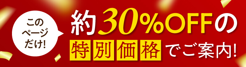 このページだけ！約30％OFFの特別価格でご案内