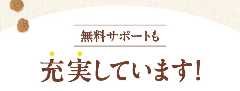無料サポート充実